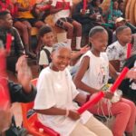 Learners drumming in a session by a school teambuilding company in South Africa