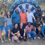 Facilitator setting up mobile teambuilding equipment at a South African school for professional school teambuilding services