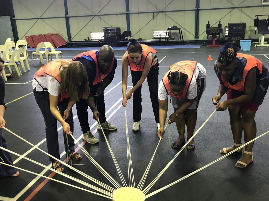 Workplace team building event using winning team elements Durban