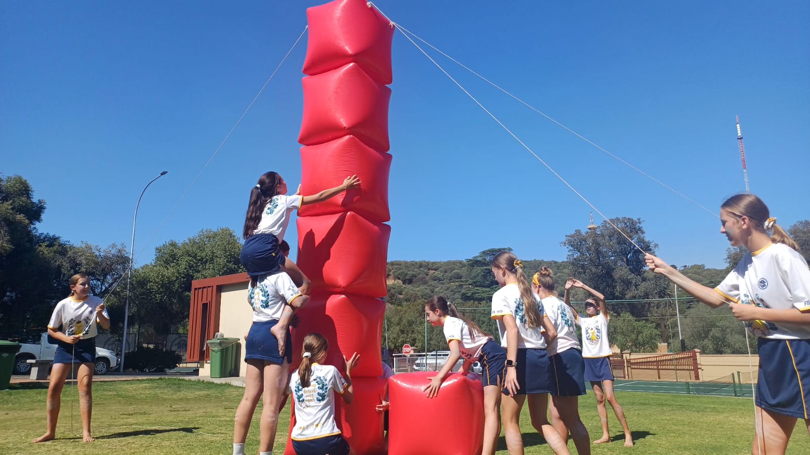 Learners working together during a Teambo school activity