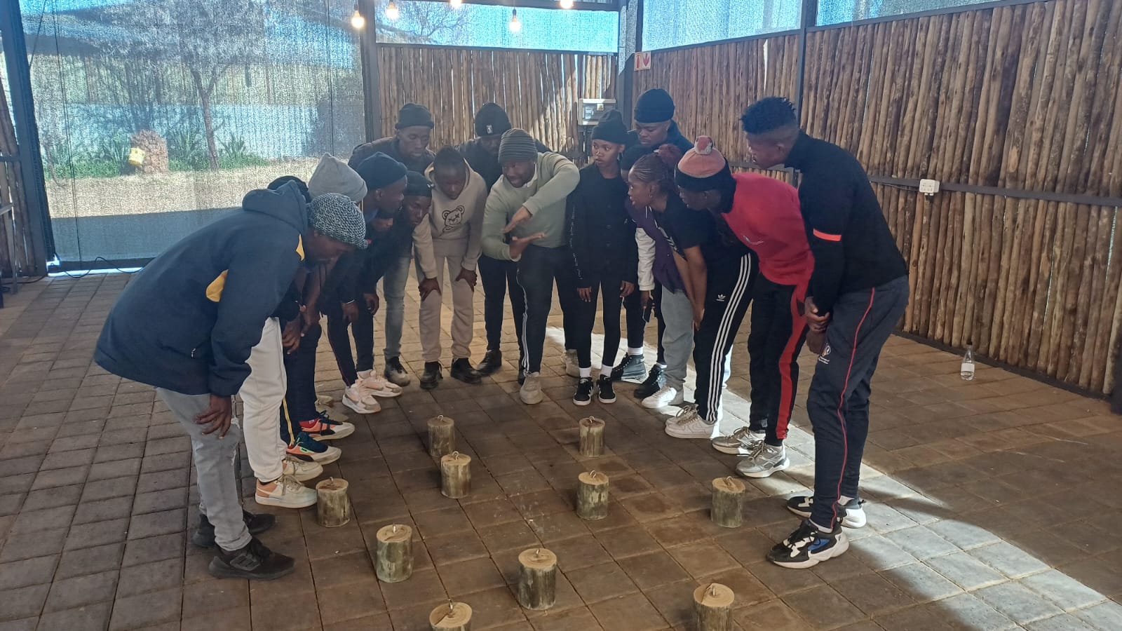 Corporate team taking part in a Teambo group activity