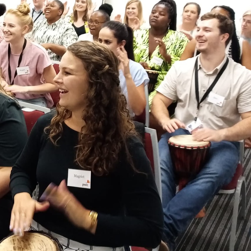 Teambo corporate teambuilding session with smiling participants
